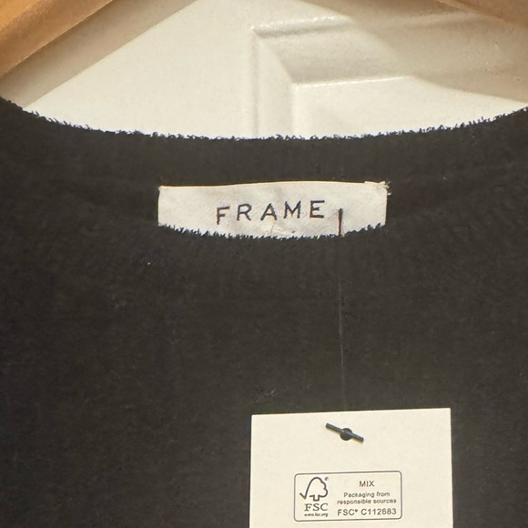 Frame Denim Black Ribbed Long Sleeve Top - Picture 2 of 3